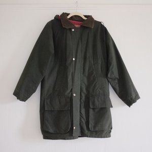 Vintage Foxton Oilskin Jacket Lined Jacket, Forest Green